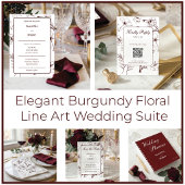 Cartons Réponse Élégant Code QR de mariage avec dessins de fleurs