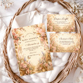 Invitation Baptême Bébé Papillon Bohème Élégant