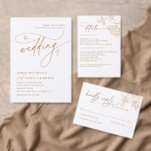 Modern Rustic Gold Floral Wedding Menus (Personnalisez la collection de ce créateur indépendant. )
