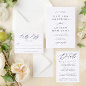 Mariage Élégant Calligraphie Noir et Or