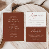 Cartons Réponse Élégante Calligraphie en terre cuite Mariage de ch