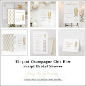 Invitation QR Code Elegant Champagne Chic Bow Bridal Luncheon