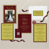 Invitation Elegant Chartreuse Burgundy Stripe Pattern Formal