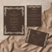 Poster Brown and Cream Vintage Baroque Wedding Welcome (Personnalisez la collection de ce créateur indépendant. )
