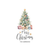 Aangepaste Elegante Waterverf Kerstboom T-shirt