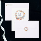 Elegant Monogram Christmas Wreath Dusty Blue Kussen (Personaliseer de collectie van deze zelfstandige maker.)