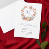 Elegant Christmas Monogram Wreath Return Address Etiket (Personaliseer de collectie van deze zelfstandige maker.)