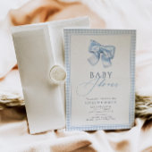 Carte D'accompagnement Élégant En vichy Clasique Bleu Bleu Déchets Raffle