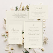 Invitation Mariage Élégant Classique Ivoire