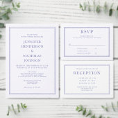 Invitation Élégant Mariage blanc violet classique (Personnalisez la collection de ce créateur indépendant.)
