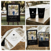 Invitation Modern Black and White Photo Graduation