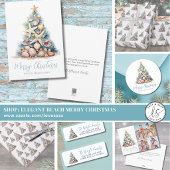 Cartes Pour Fêtes Annuelles Plage d'arbres de Noël