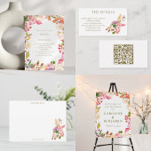 Invitation Colorful Boho Watercolor Floral Elegant Wedding