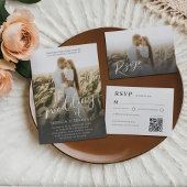 Modern White Calligraphy & Photo RSVP