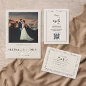 Invitation Elegant White Cream Modern Photo Wedding (Personnalisez la collection de ce créateur indépendant. )