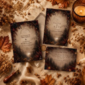 Save The Date Mariage Élégant d'Automne Sombre