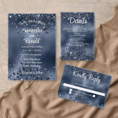 Parties scintillant Bleu foncé et étiquette de ret (Personnalisez la collection de ce créateur indépendant. )