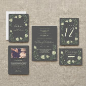 Carte rsvp de jolies fleurs Art nouveau foncé