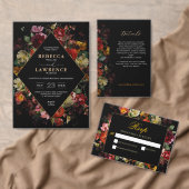 Numéro De Table Élégant mariage noir floral moody (Personnalisez la collection de ce créateur indépendant. )