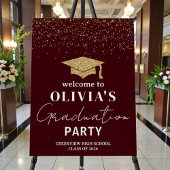 Bannière À Fanions Deep Burgundy Class Of 2026 Graduation Party