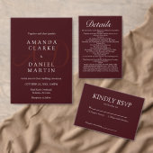 Save The Date Mariage Moderne au Bourgogne Profond (Personnalisez la collection de ce créateur indépendant. )