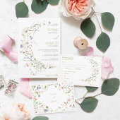 Save The Date Elégant Fleur sauvage Aquarelle Delicate Mariage