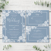 Invitation Dîner de répétition bleu Dusty (Personnalisez la collection de ce créateur indépendant.)