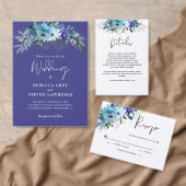 Invitation Elégant ressort bleu pourpre pourpre mariage (Personnalisez la collection de ce créateur indépendant. )