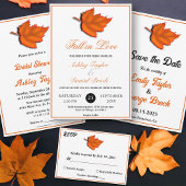 Invitation Tout En Un L'automne rustique élégant laisse chic Mariage de 