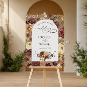 Invitation Élégant Fleur sauvage de l'automne QR Code Mariage