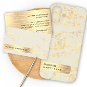 Étiquette À Bagage Moderne Élégant Or Simple Brossé Métal Fond