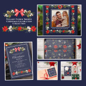 Papier Mousseline Noël botanique vert rustique moderne