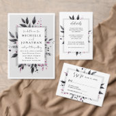 Grijs Roze Bloemen Modern Lijst Bijbel Verse Bruil Save The Date (Personaliseer de collectie van deze zelfstandige maker.)