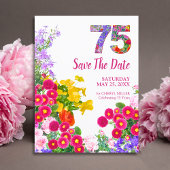 Invitation 75 Ans Elégant Jardin Floral - 75e Anniversaire