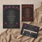 Elegant floral gothic Wedding RSVP Card (Personnalisez la collection de ce créateur indépendant. )