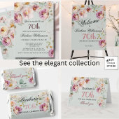 Invitation Elegant Painted Floral Surprise 70th Birthday 