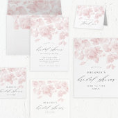 Prospectus 14 Cm X 21,6 Cm Budget Floral Script rose nuptiale Invitation