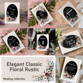 Carte élégante de numéro de table de mariage flora