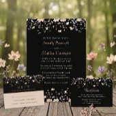 Plaque De Table Réception de mariage bohème noir à floraison éléga