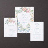 Elegante bloemenkrans | Monogram bruiloft Save The Date (Personaliseer de collectie van deze zelfstandige maker.)