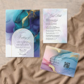 Cartons Réponse Mariage Code QR à l'encre alcoolique Violet, Bleu  (Personnalisez la collection de ce créateur indépendant. )