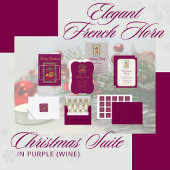 Porte-clés Elegant French Horn Christmas Purple