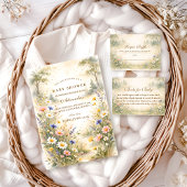 Carte D'accompagnement Elegant Garden Meadow Diapper Raffle