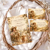 Invitation Fille Élégante Shower Bébé Western Boho