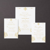 Elegant Gold and White Damask Wedding Invitation (Personnalisez la collection de ce créateur indépendant.)