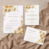 Invitation Gold 3D Flowers White (Personnalisez la collection de ce créateur indépendant. )