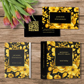 Gold black flowers professional appointment