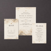 Programme de mariage botanique élégant en or (Personnalisez la collection de ce créateur indépendant.)