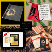 Banderoles Nativité d'or noir élégant Joyeux Noël