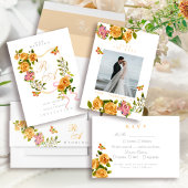 Faire-part de mariage à monogramme ruban rose pour